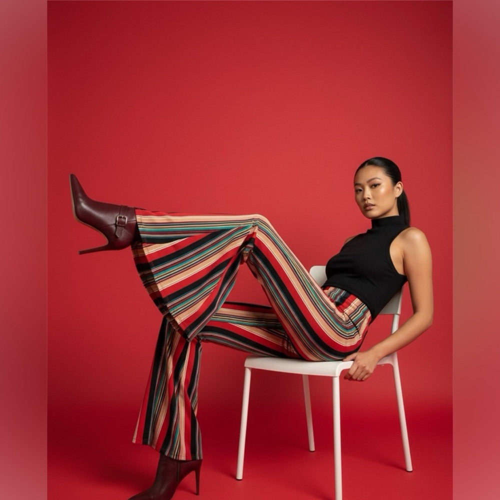 Striped Multicolor Flared Pants